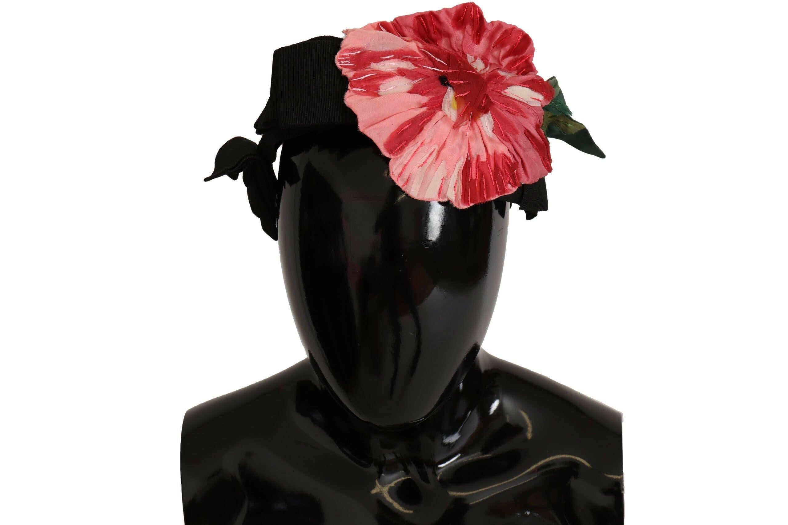 Dolce & Gabbana Black Silk White Hair Parrucchiera Diadem Headband.