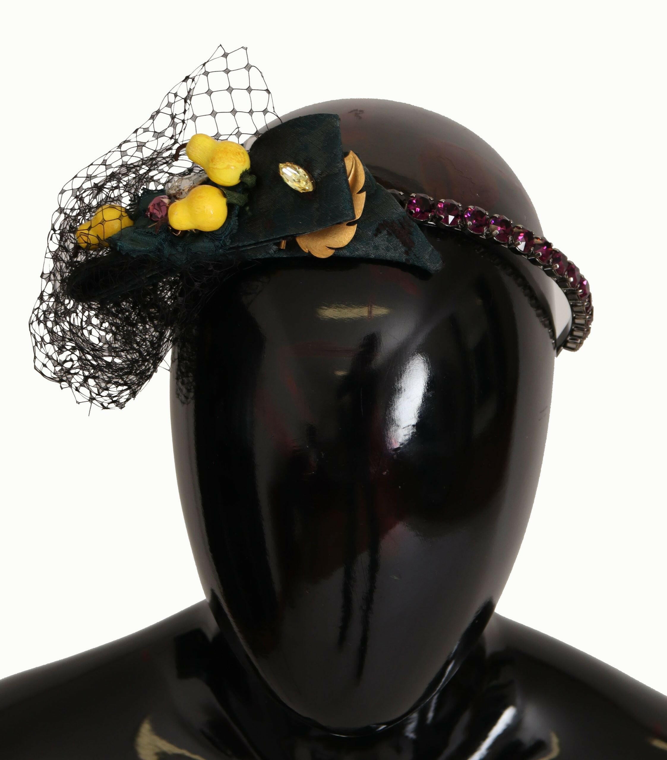 Dolce & Gabbana Purple Crystal Diadem Headband Lemons Sicily Tiara.