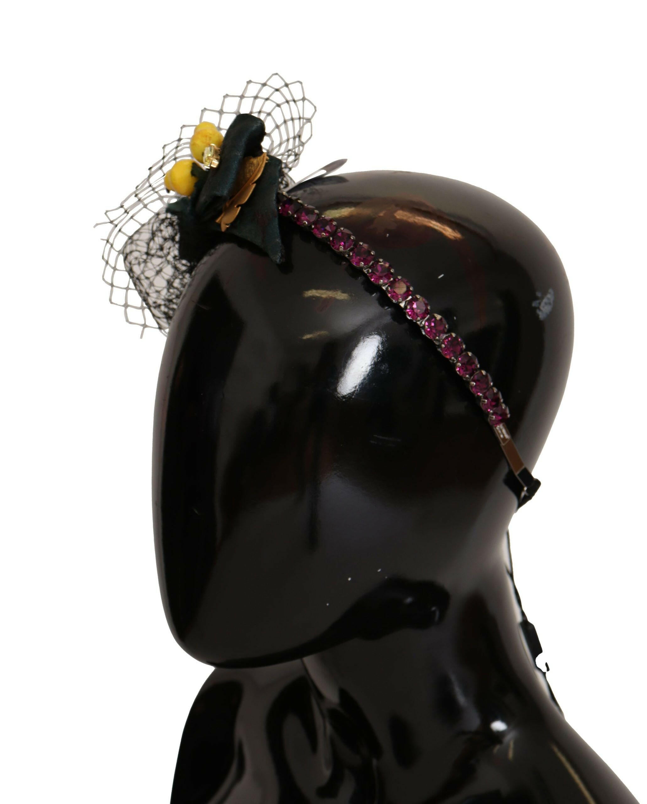 Dolce & Gabbana Purple Crystal Diadem Headband Lemons Sicily Tiara.
