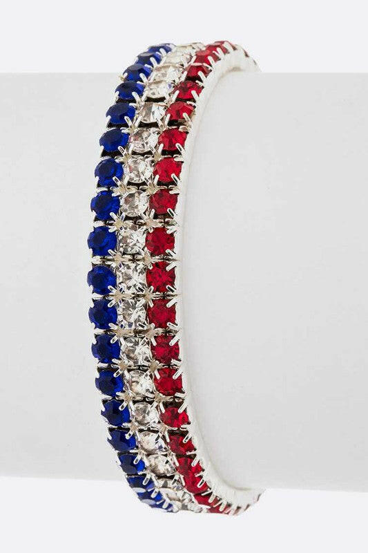 Americana Stretch Rhinestone Bracelet.