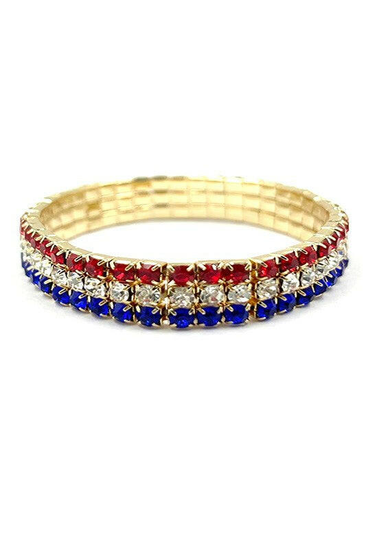 Americana Stretch Rhinestone Bracelet.