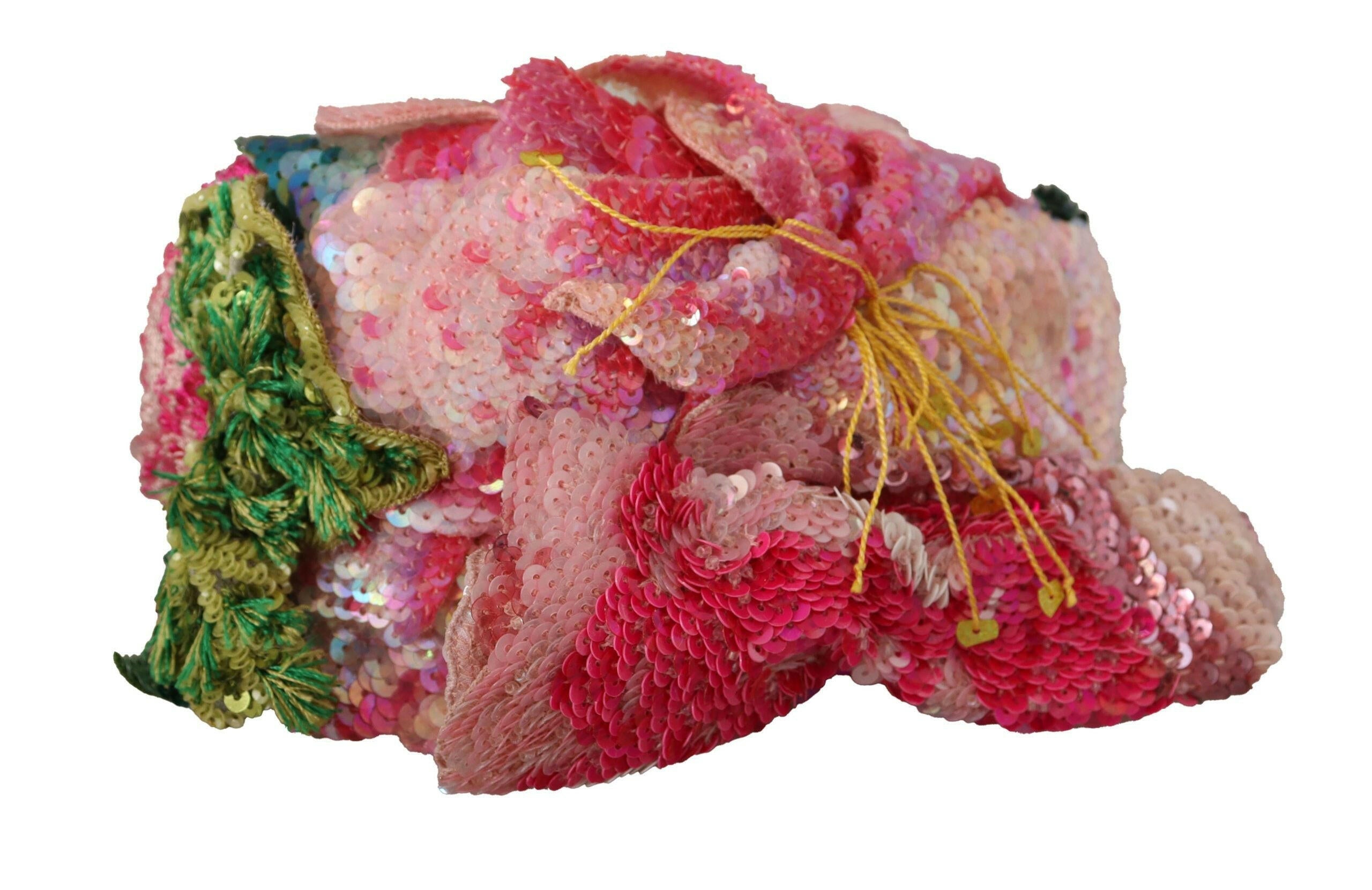 Dolce & Gabbana Multicolor Sequined Lurex Black Hair Headband.