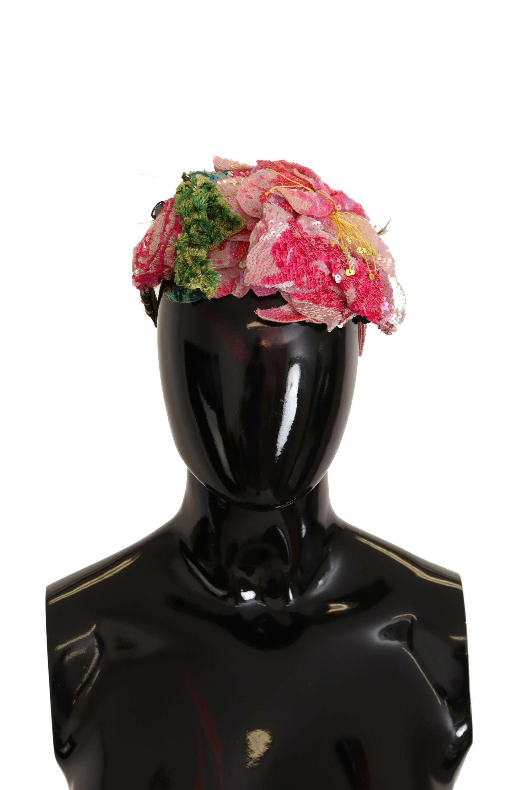 Dolce & Gabbana Multicolor Sequined Lurex Black Hair Headband.