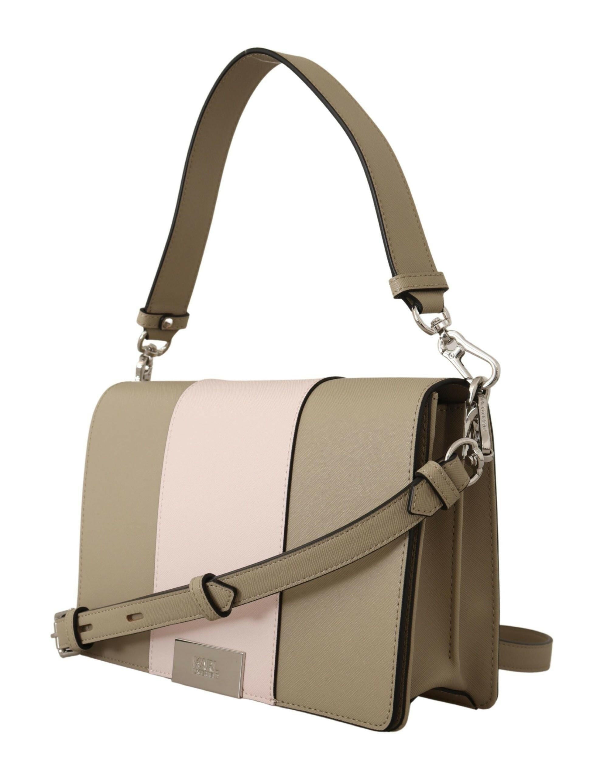 Karl Lagerfeld Chic Sage Shoulder Bag with Dual Straps.