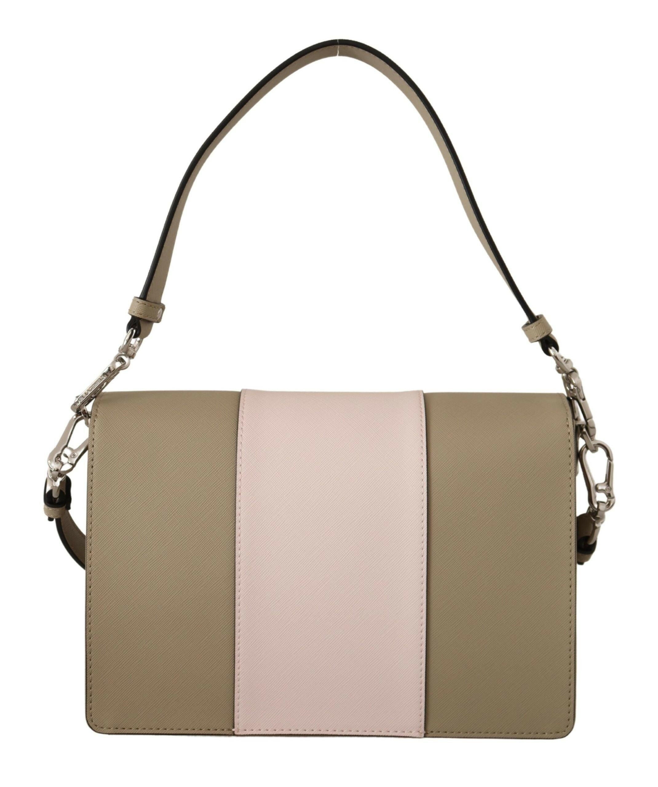 Karl Lagerfeld Chic Sage Shoulder Bag with Dual Straps.