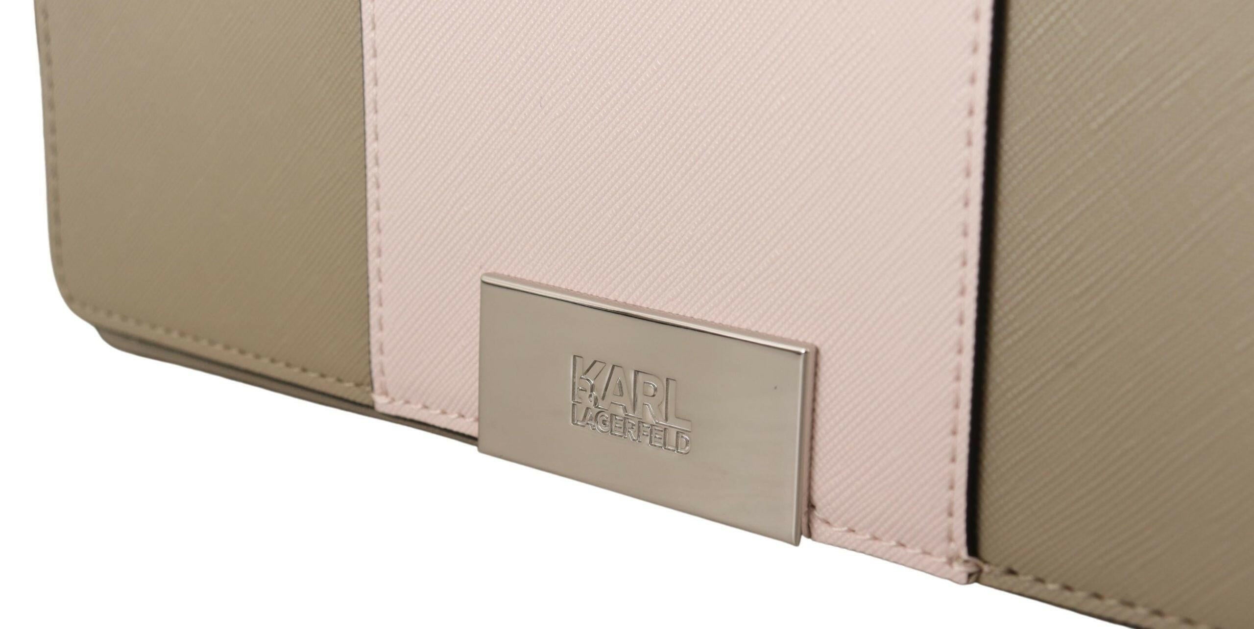 Karl Lagerfeld Chic Sage Shoulder Bag with Dual Straps.