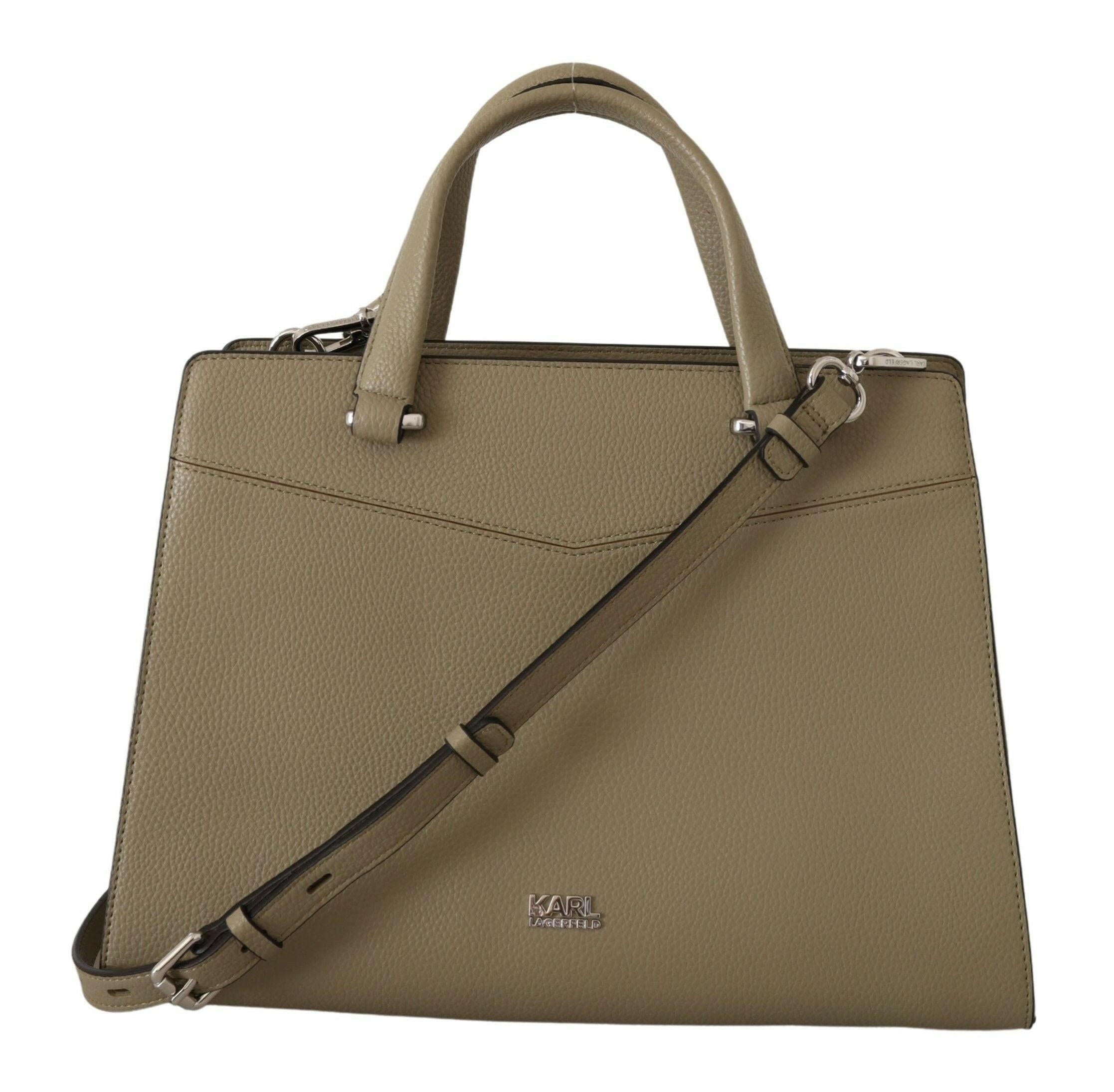 Karl Lagerfeld Enchanting Sage Green Leather Tote.