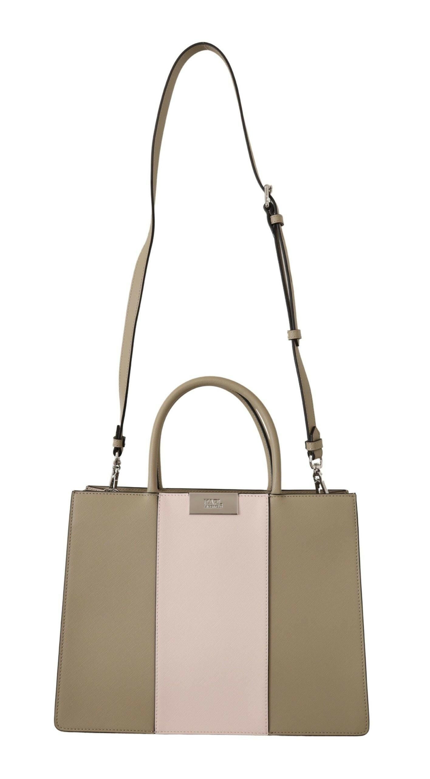 Karl Lagerfeld Elegant Sage Green Tote Shoulder Bag.