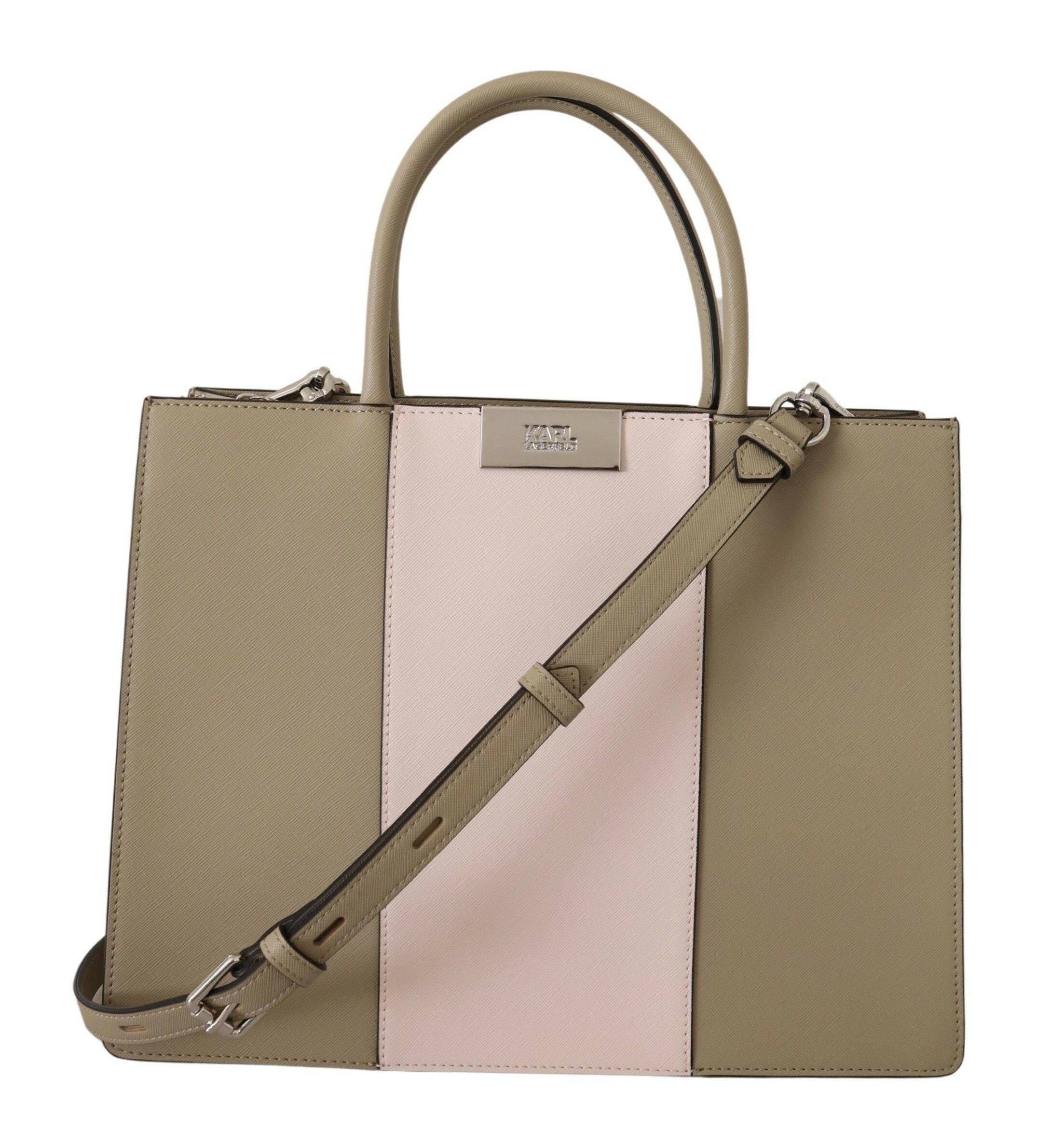 Karl Lagerfeld Elegant Sage Green Tote Shoulder Bag.