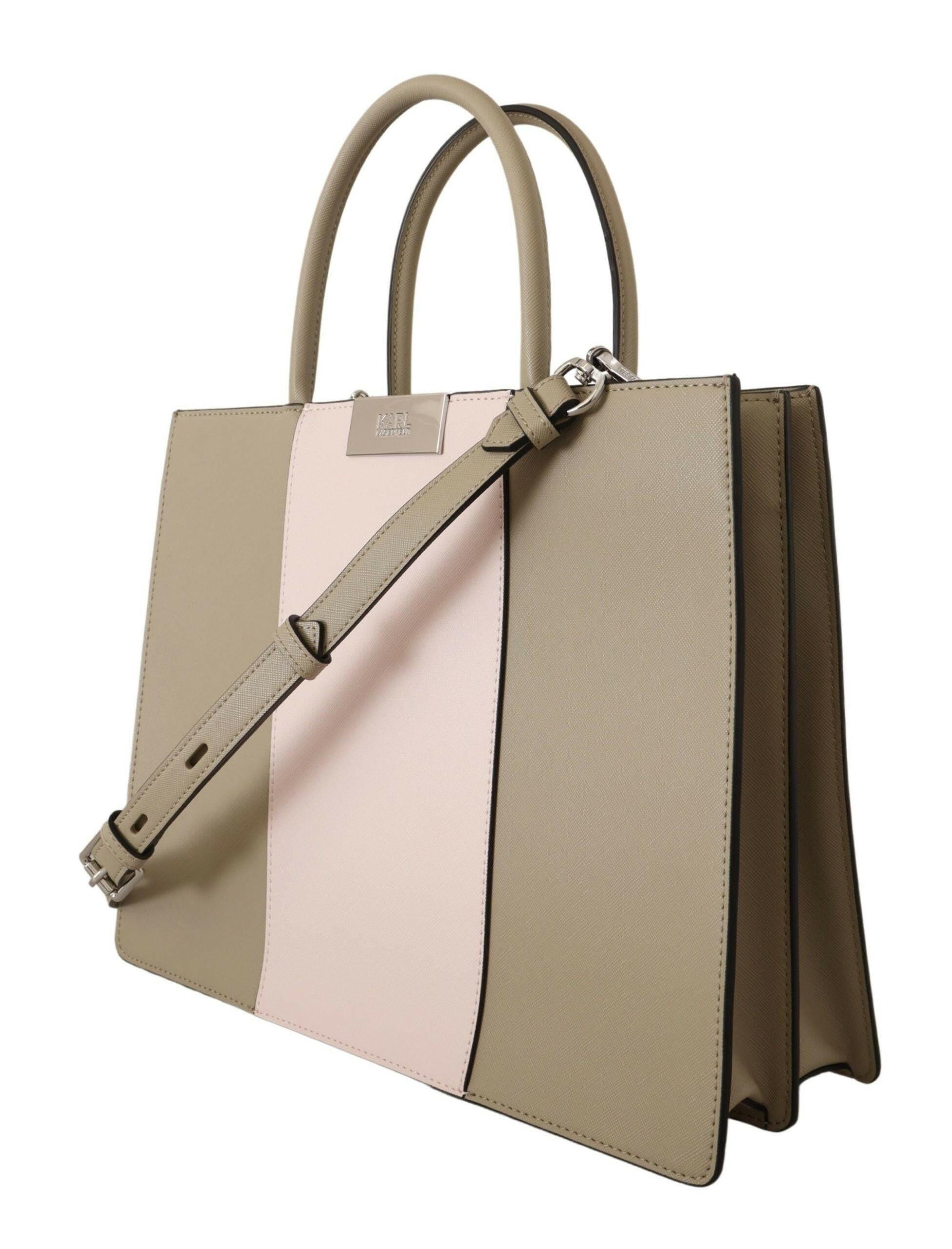 Karl Lagerfeld Elegant Sage Green Tote Shoulder Bag.