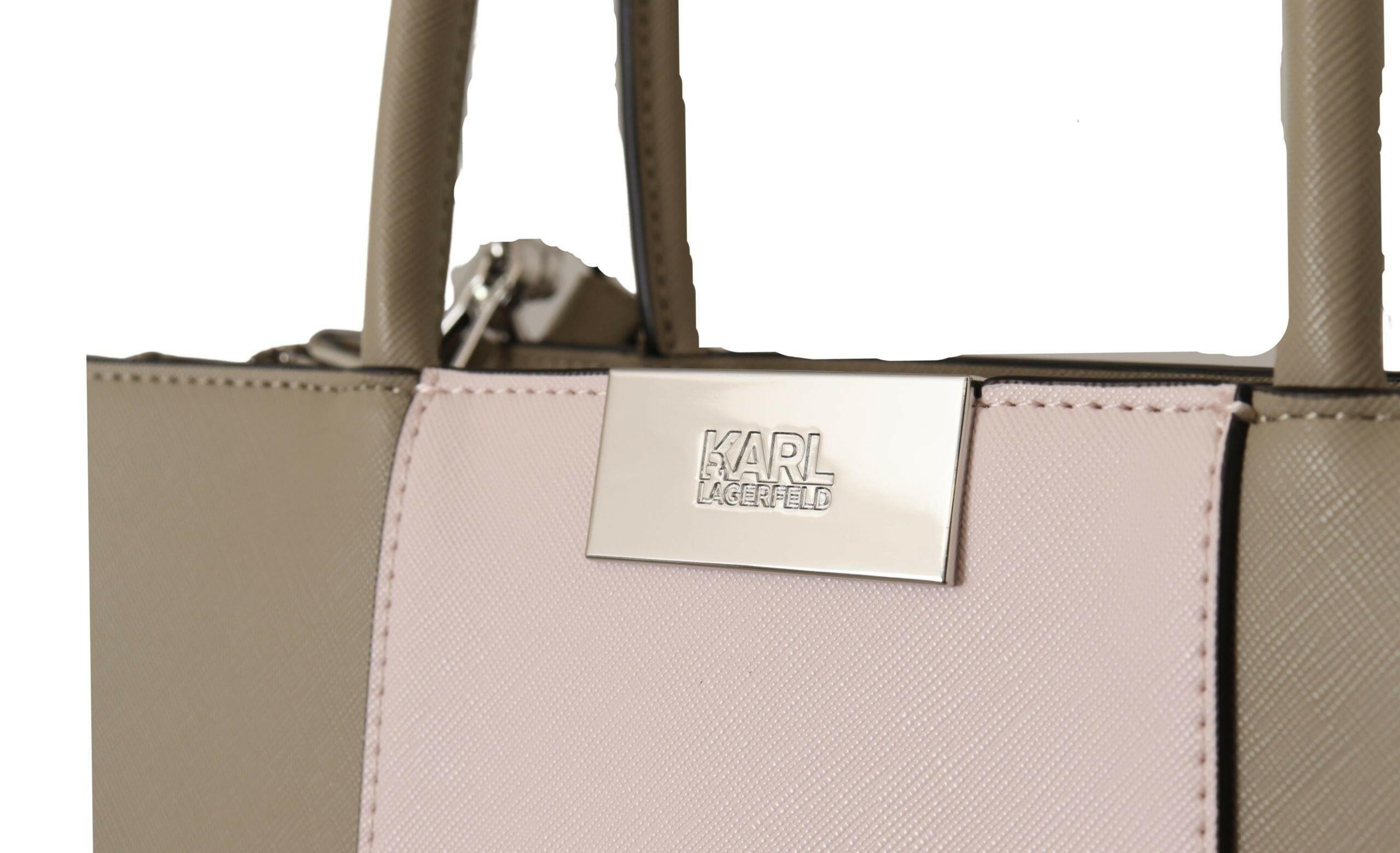 Karl Lagerfeld Elegant Sage Green Tote Shoulder Bag.
