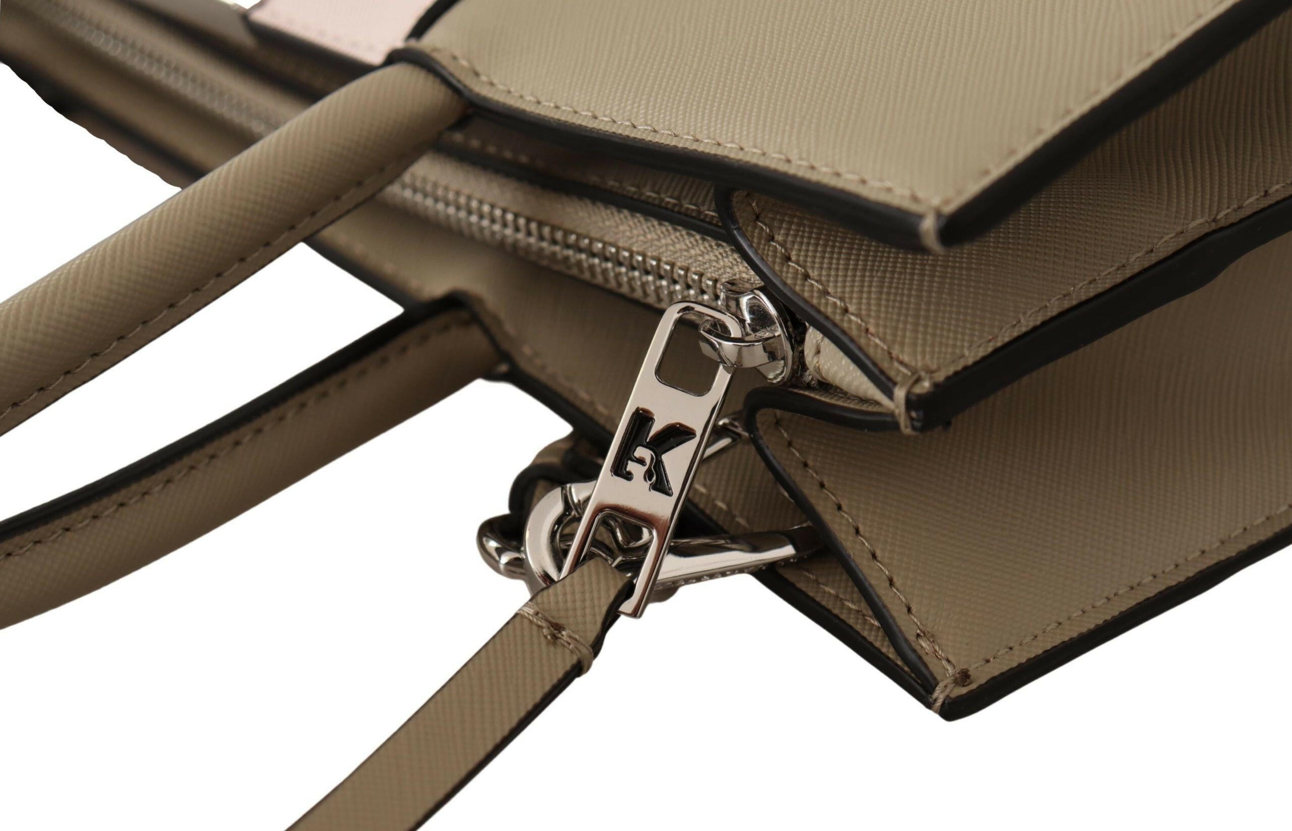 Karl Lagerfeld Elegant Sage Green Tote Shoulder Bag.