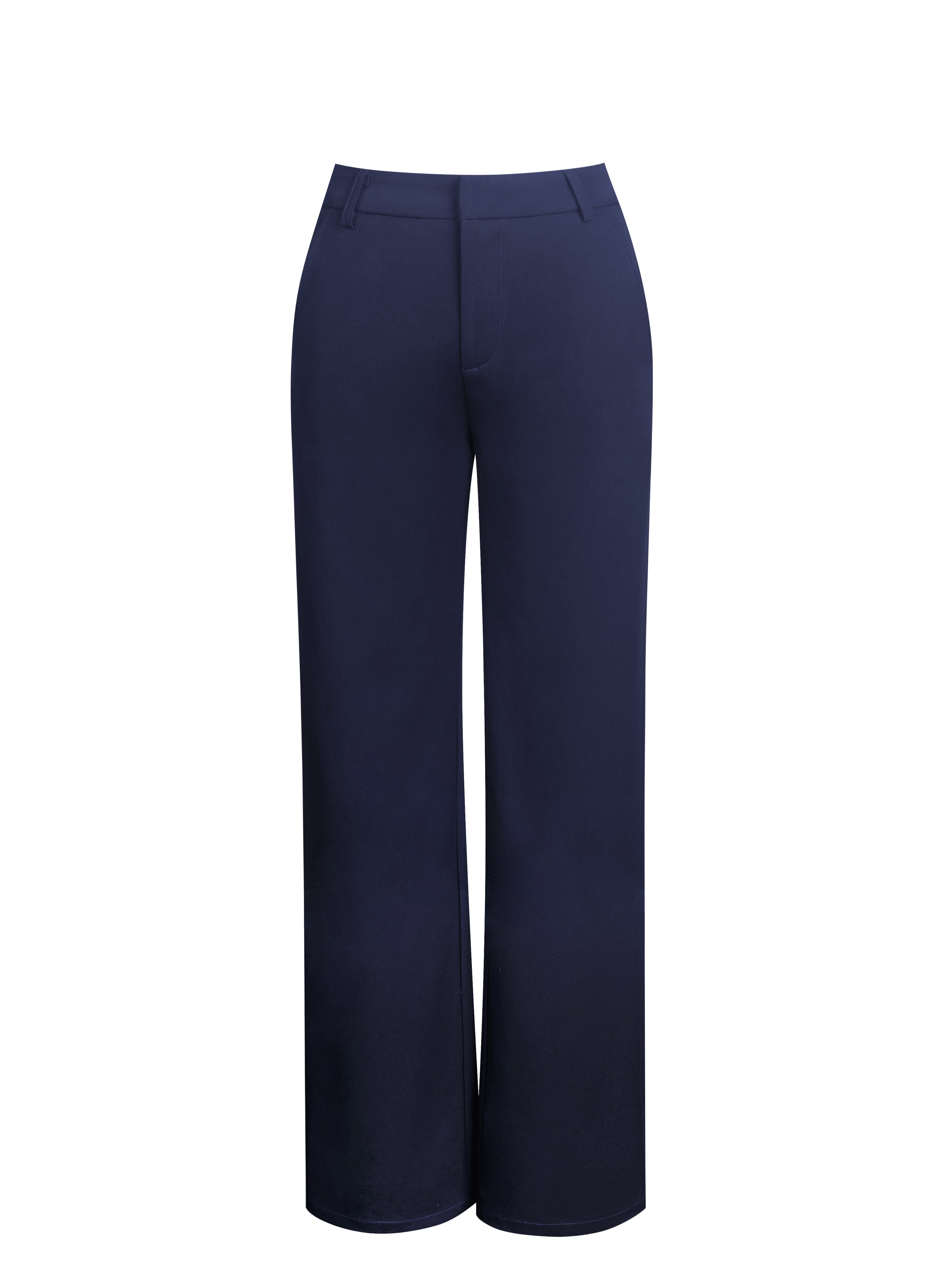 Yanin Navy Low-Rise Straight Leg Pants