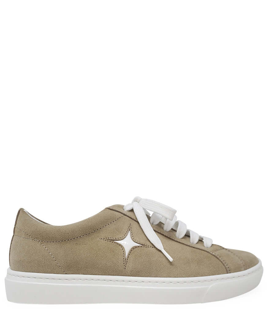 Beige Suede Sirius Star Mens Sneaker