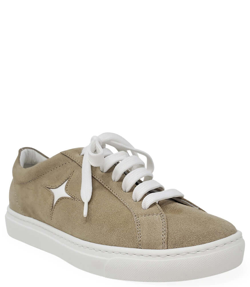 Beige Suede Sirius Star Mens Sneaker