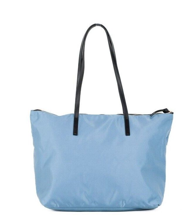 Versace Portuna Medusa Medium Cornflower Blue Nylon Leather Tote Bag Purse Versace