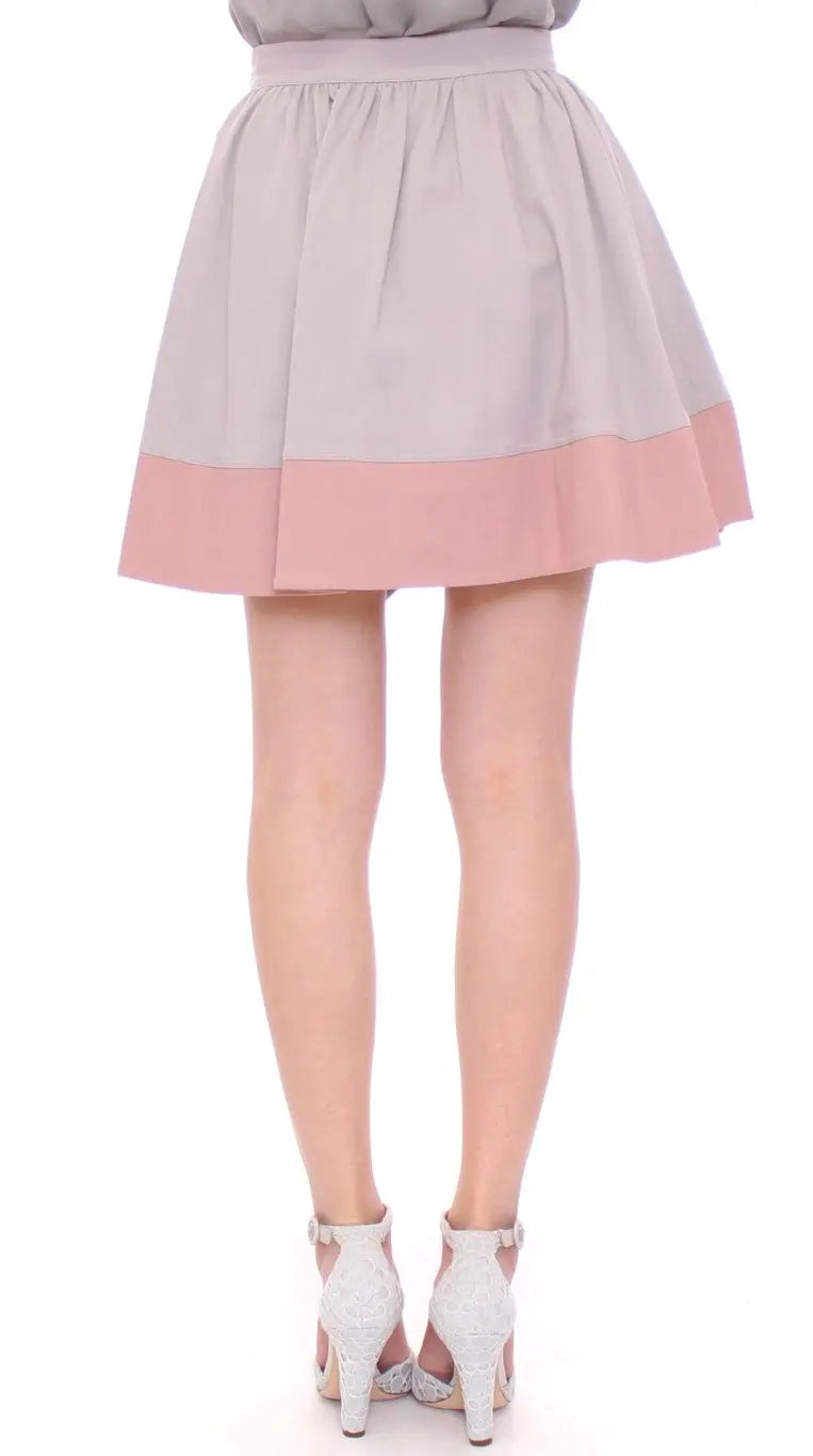Comeforbreakfast Sleek Pleated Mini Skirt in Pink and Gray - MaraFormigone