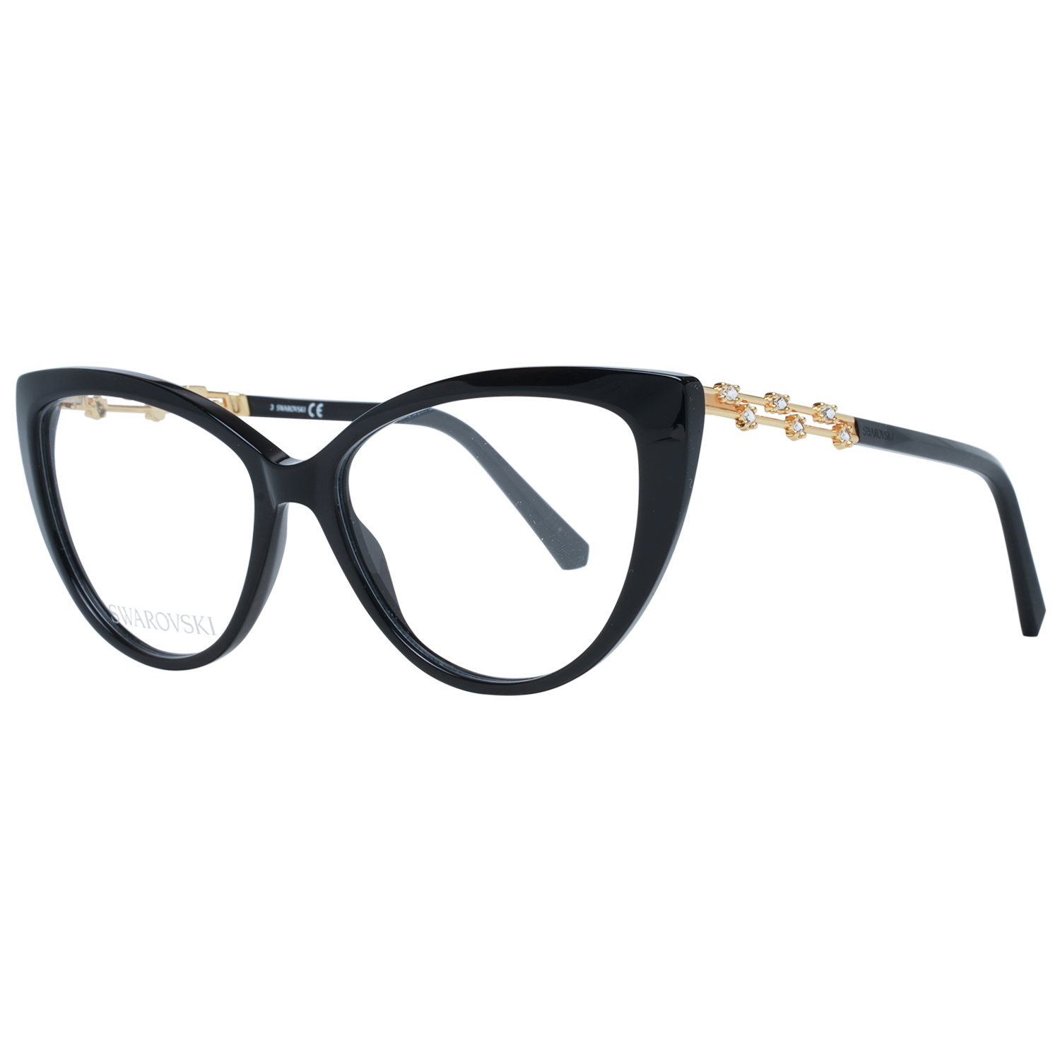 Swarovski Elegant Black Cat Eye Designer Eyeglasses.