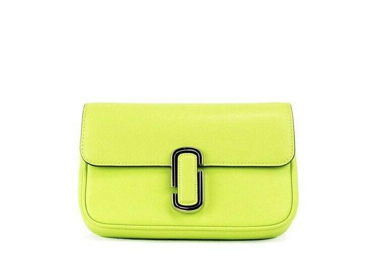 Marc Jacobs The J Marc Green Glow Smooth Leather Shoulder Crossbody Handbag.