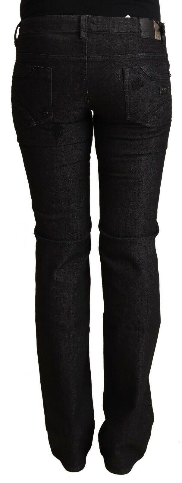 Costume National Black Cotton Low Waist Skinny Jeans.
