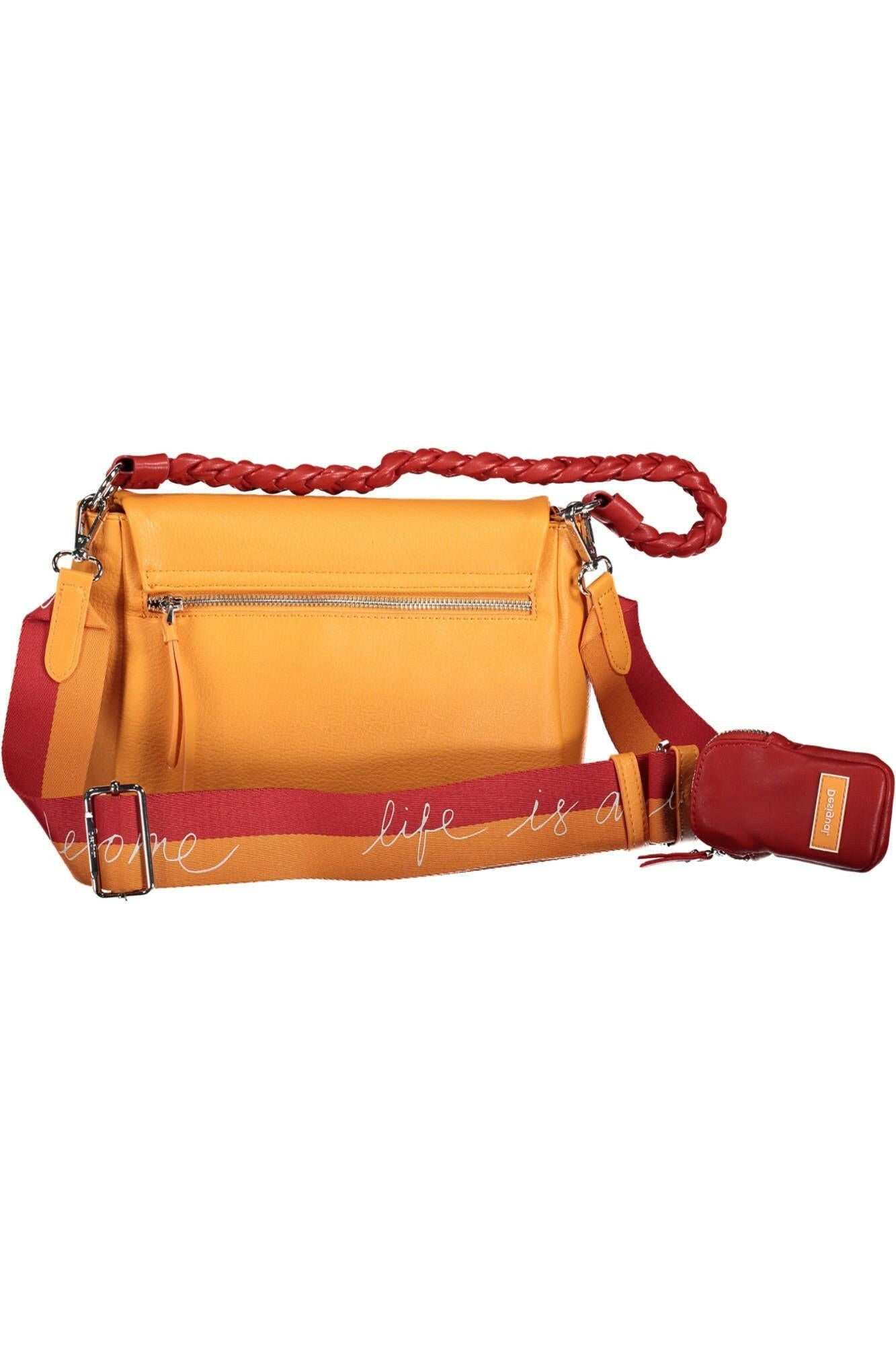 Desigual Chic Orange Shoulder Bag with Contrasting Details.