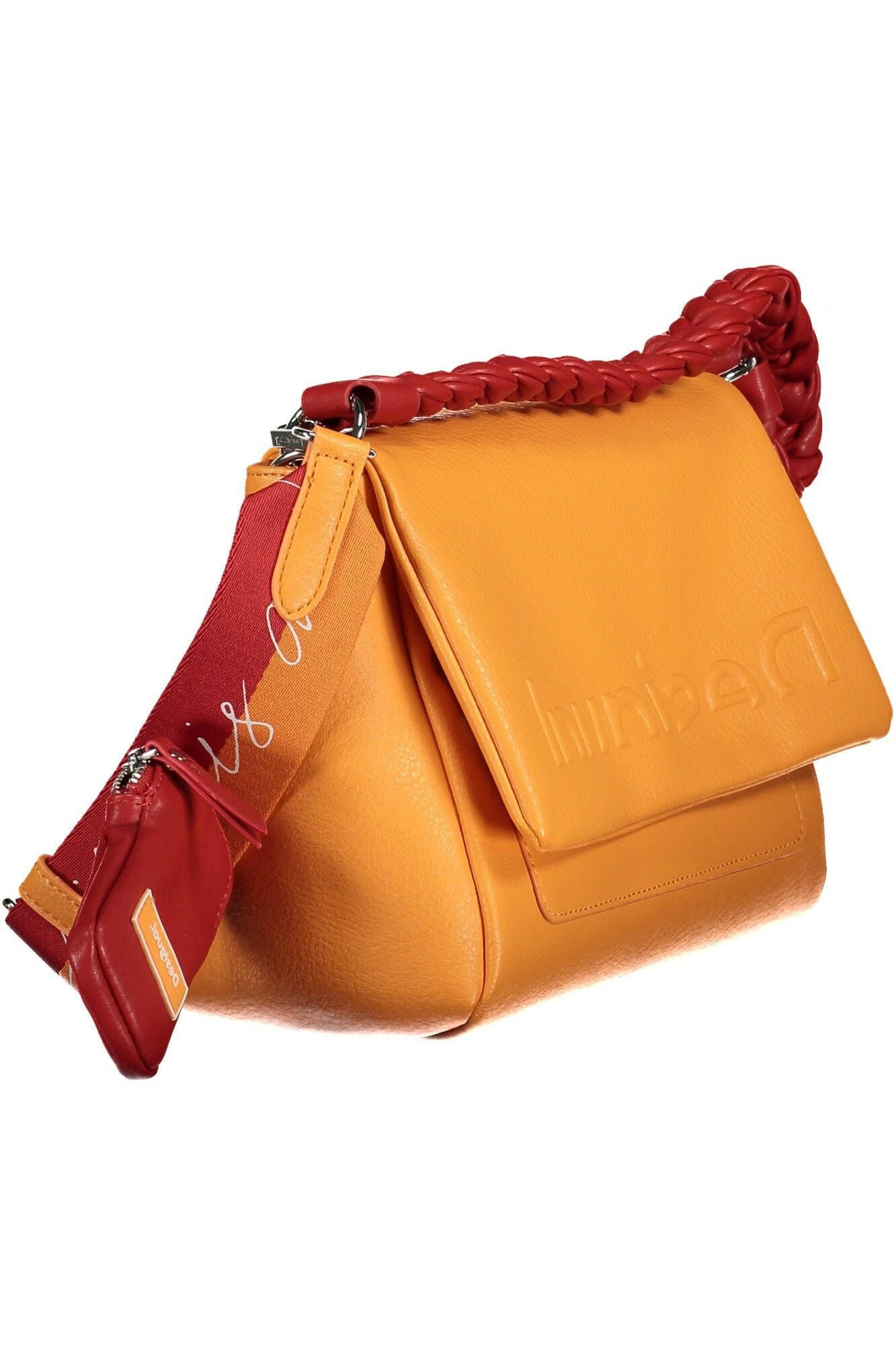 Desigual Chic Orange Shoulder Bag with Contrasting Details.