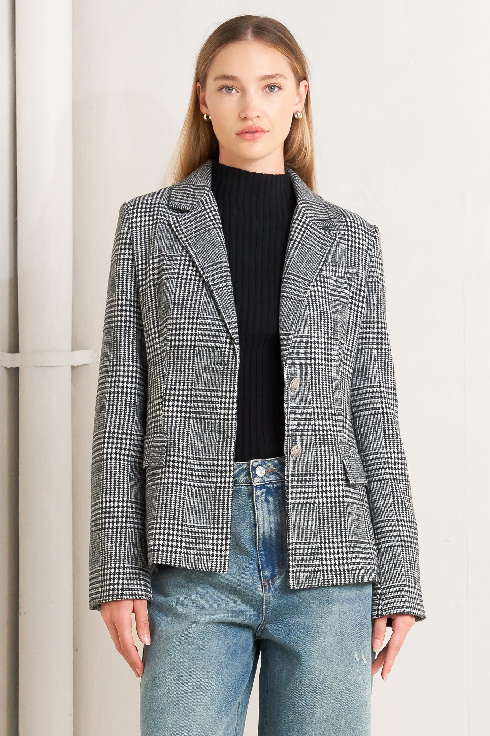 CITY CHECKLINE WOOLEN WOVEN JACKET