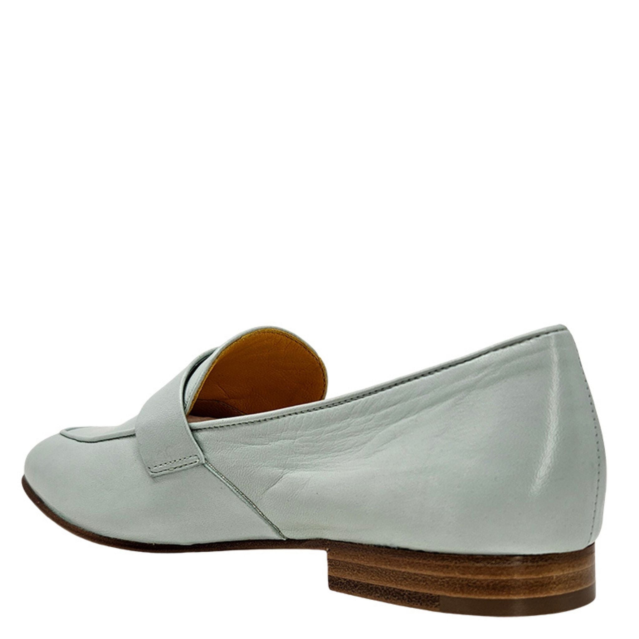 Seafoam Leather Lock Flat Loafer