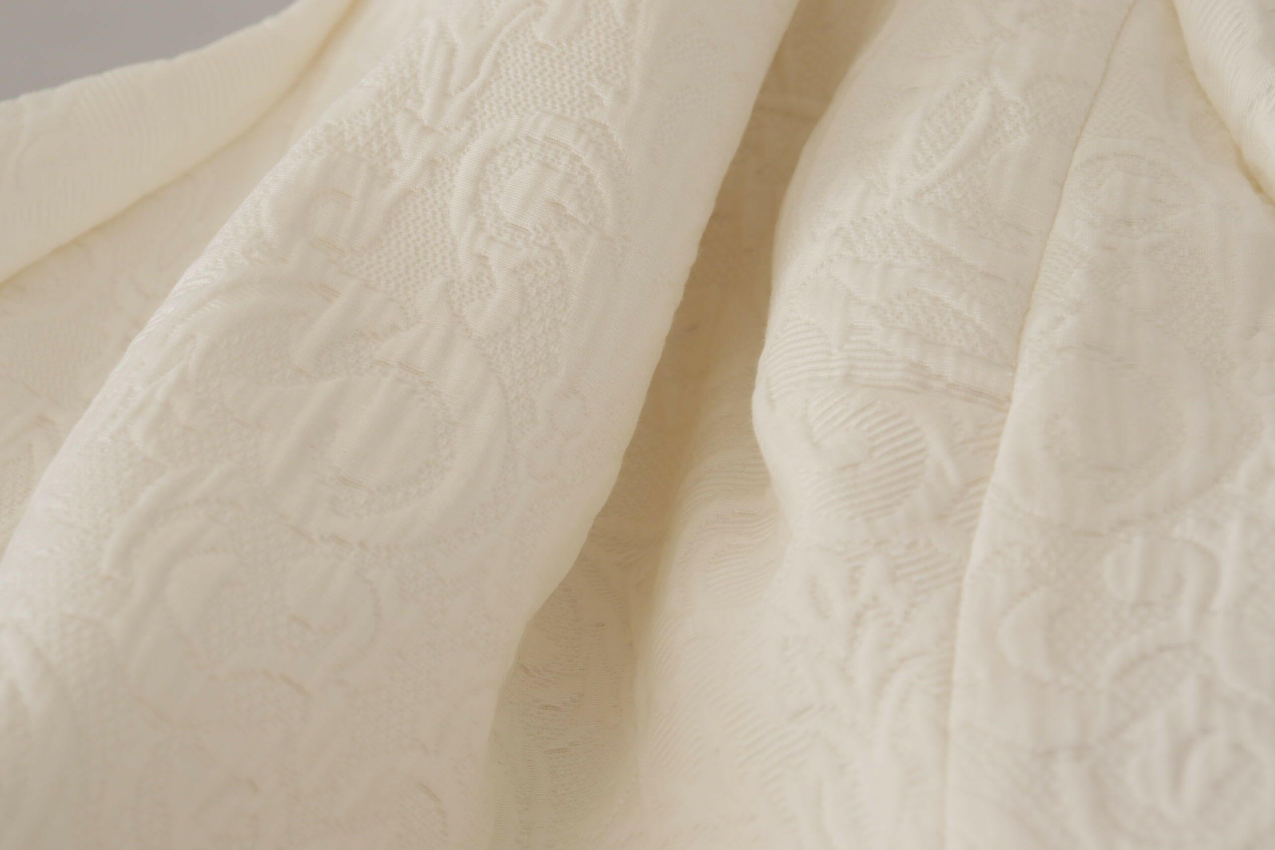 Dolce & Gabbana White Jaquard Midi Floral Sheath Brocade Dress.