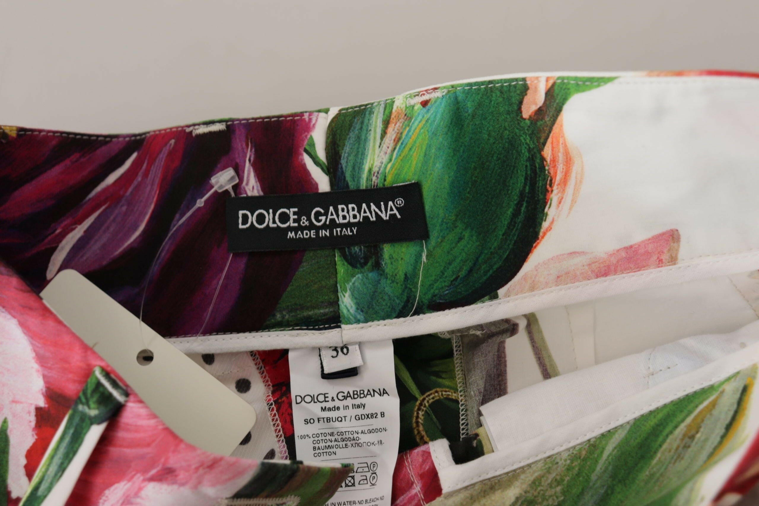 Dolce & Gabbana Multicolor High Waist Hot Pants Shorts.