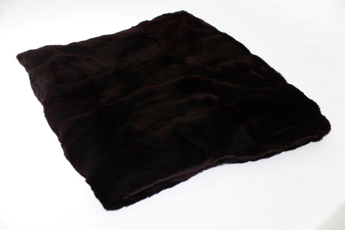 Dolce & Gabbana Purple Weasel Fur Crochet Hood Scarf Hat.