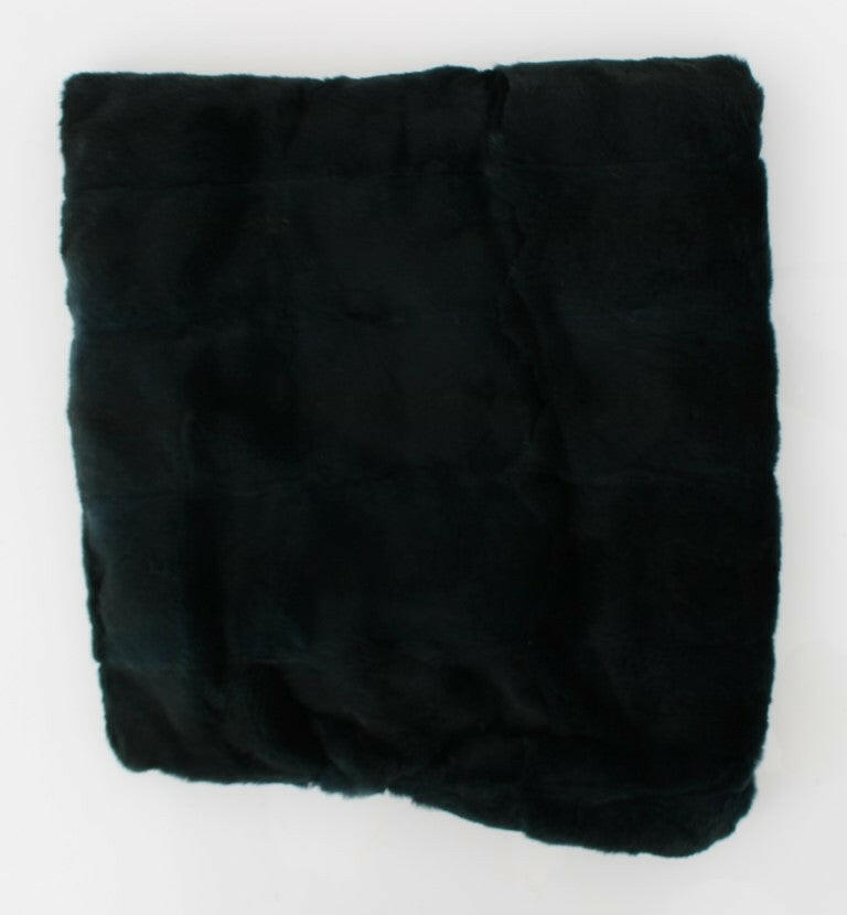Dolce & Gabbana Green Weasel Fur Crochet Hood Scarf Hat.