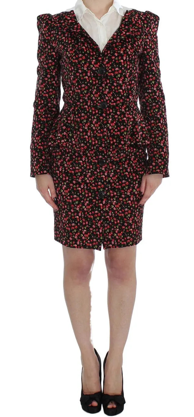 BENCIVENGA Elegant Floral Two-Piece Skirt Suit Set - MaraFormigone