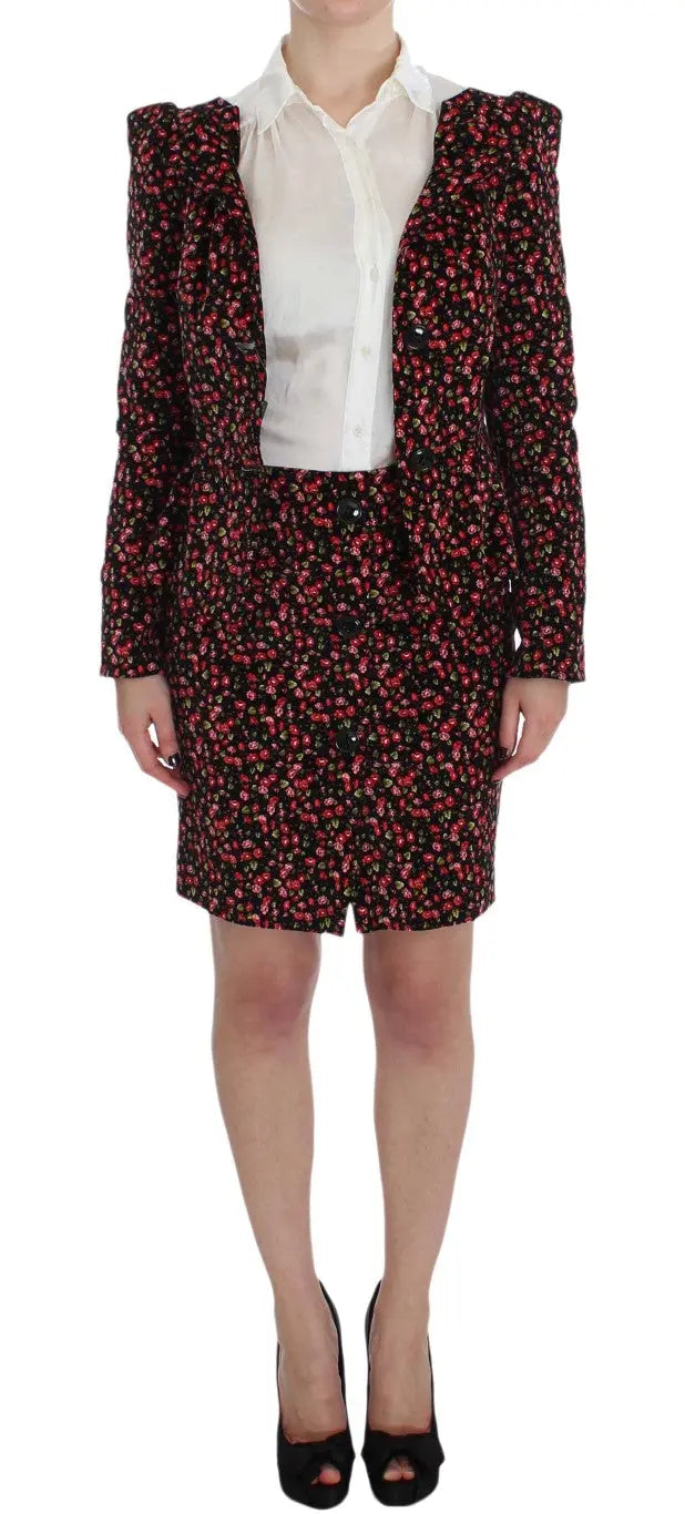 BENCIVENGA Elegant Floral Two-Piece Skirt Suit Set - MaraFormigone