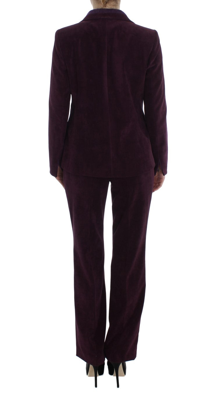 BENCIVENGA Elegant Purple Wool Blend Three Piece Suit Set BENCIVENGA