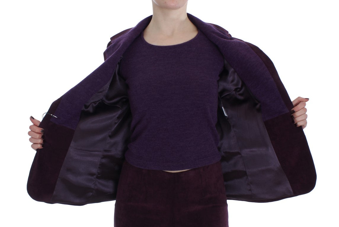 BENCIVENGA Elegant Purple Wool Blend Three Piece Suit Set BENCIVENGA