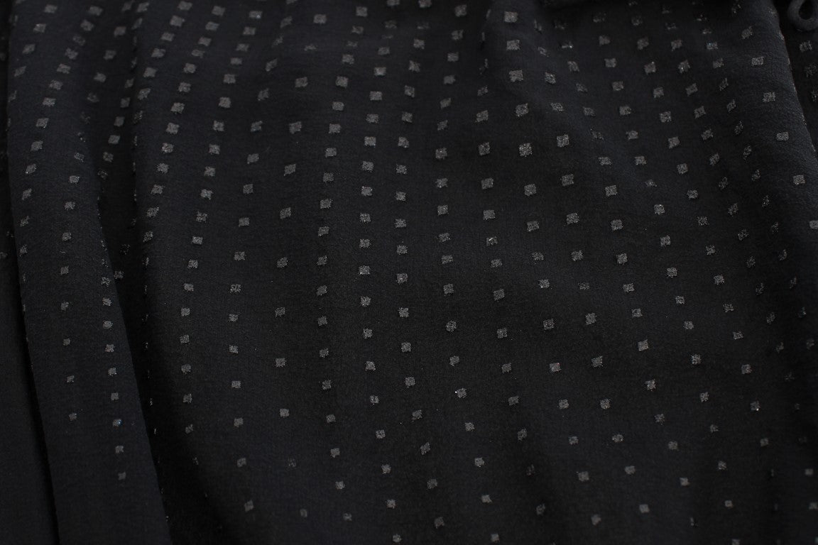 Exte Elegant Black Evening Wrap Top Blouse Exte