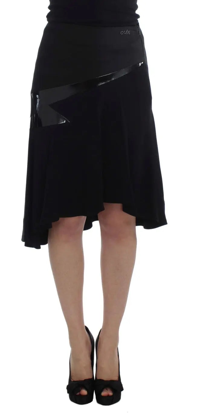 Exte Chic Black and Blue Cotton Blend Skirt - MaraFormigone