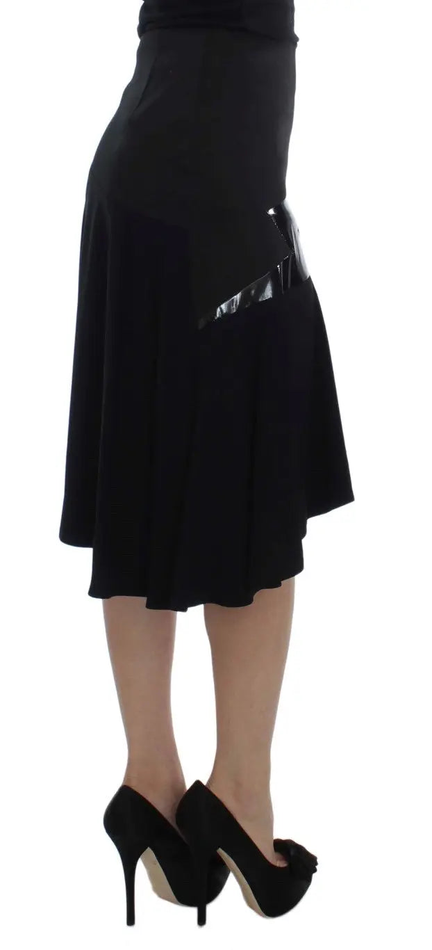 Exte Chic Black and Blue Cotton Blend Skirt - MaraFormigone