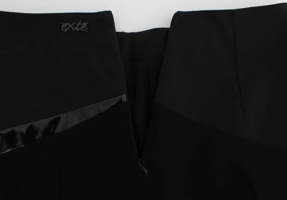 Exte Chic Black and Blue Cotton Blend Skirt - MaraFormigone
