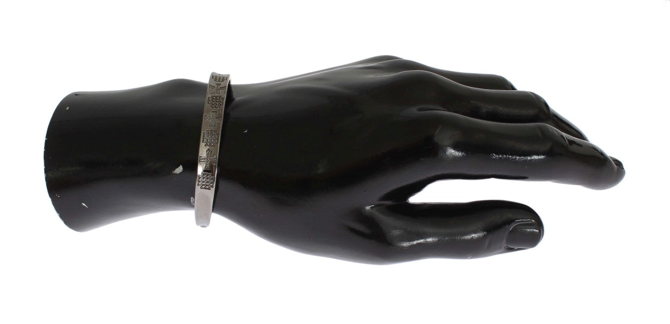 Nialaya Elegant Rhodium Silver Bangle Nialaya