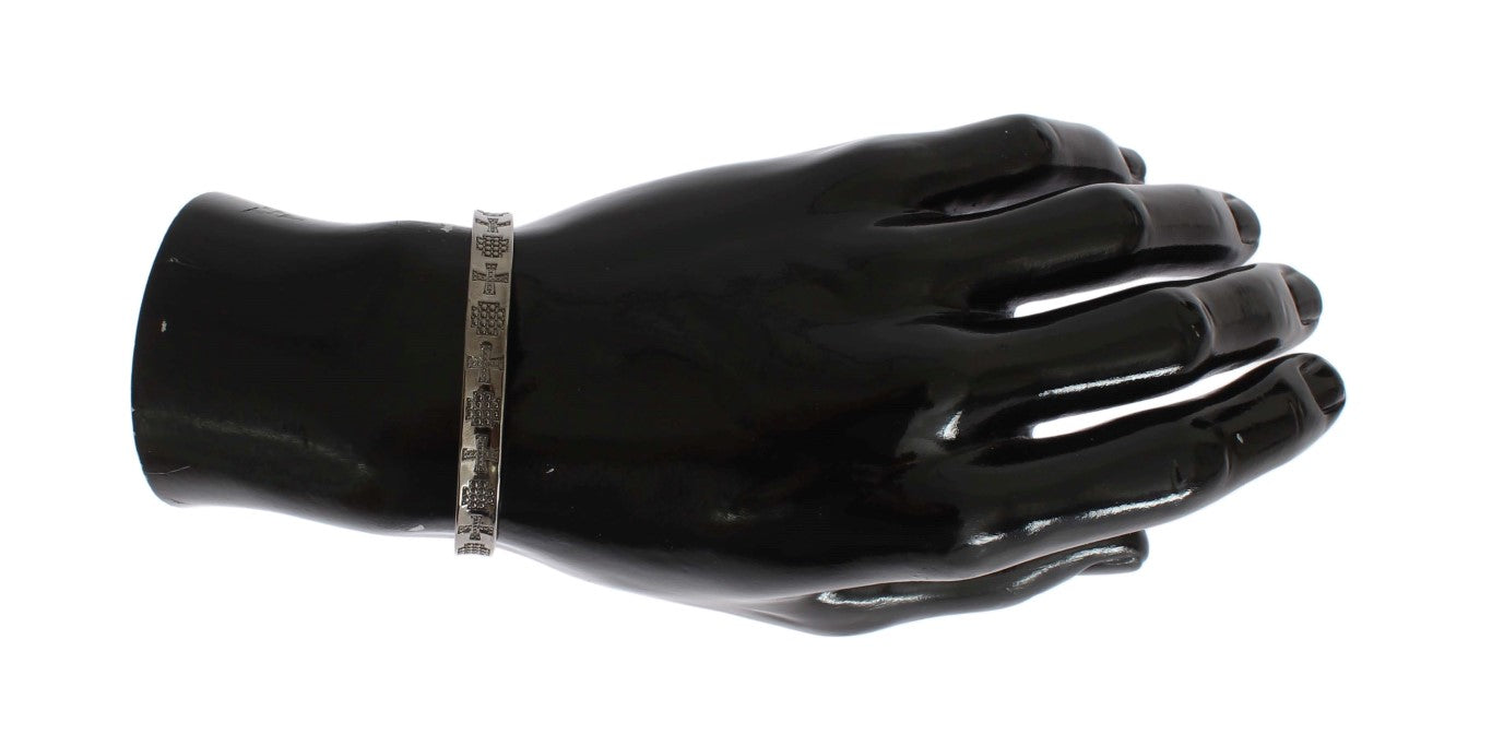 Nialaya Elegant Rhodium Silver Bangle Nialaya