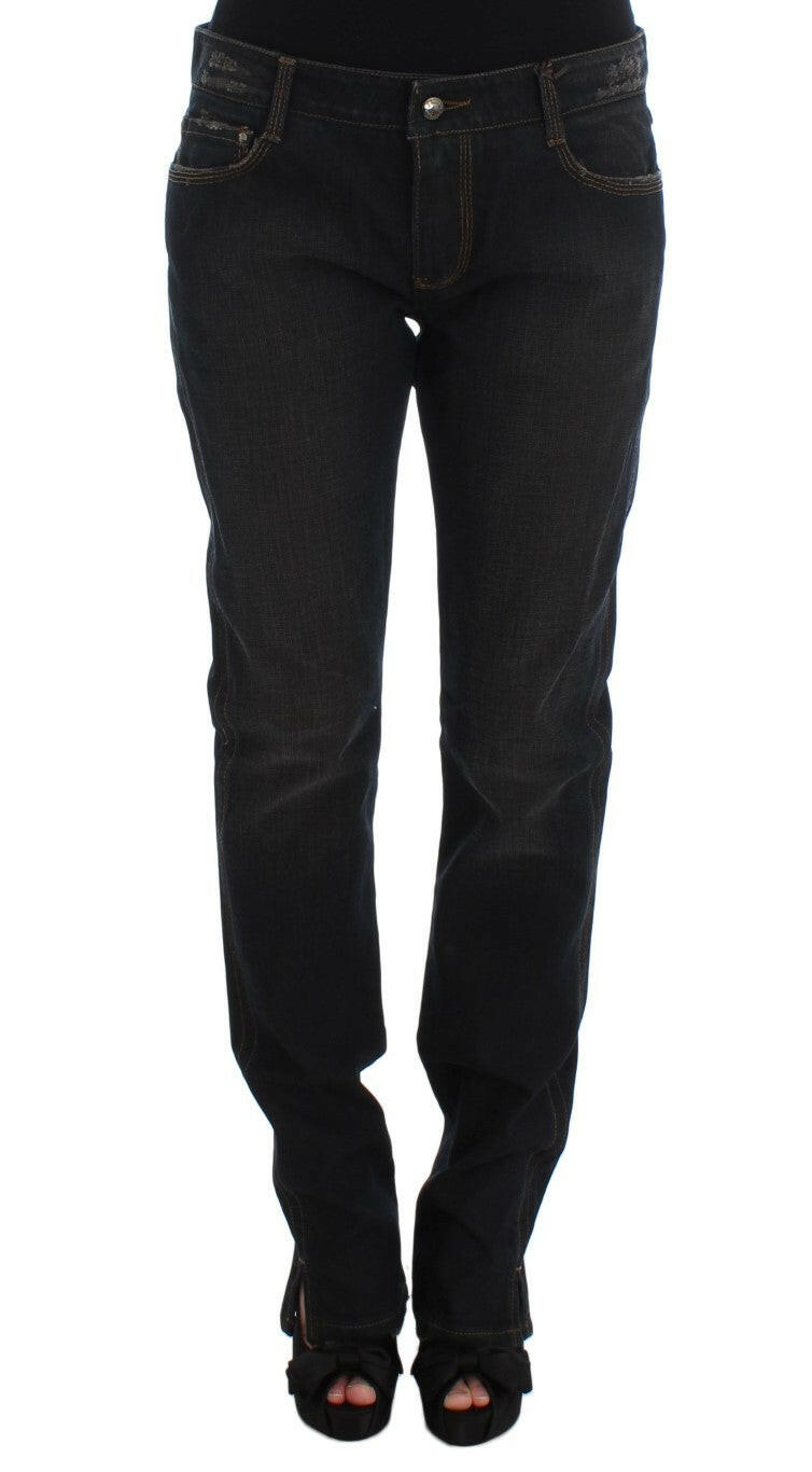 Ermanno Scervino Blue Wash Cotton Boyfriend Jeans.
