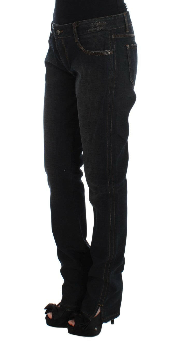 Ermanno Scervino Blue Wash Cotton Boyfriend Jeans.
