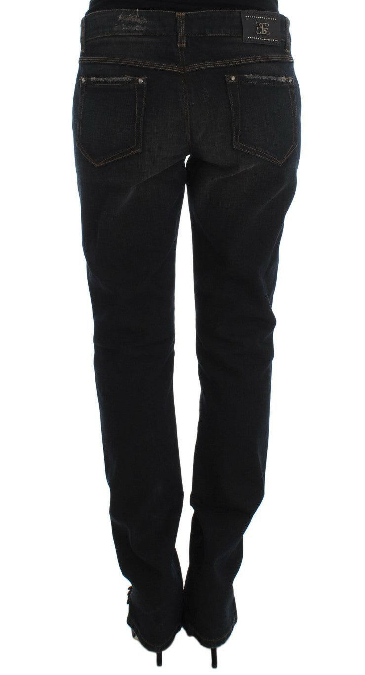 Ermanno Scervino Blue Wash Cotton Boyfriend Jeans.