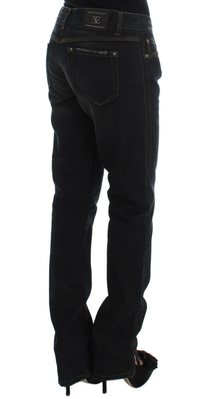 Ermanno Scervino Blue Wash Cotton Boyfriend Jeans.