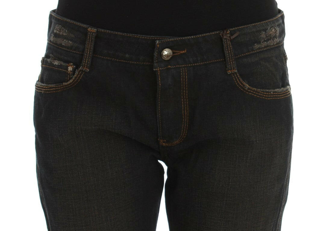 Ermanno Scervino Blue Wash Cotton Boyfriend Jeans.