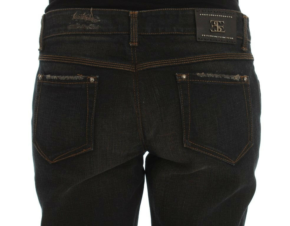 Ermanno Scervino Blue Wash Cotton Boyfriend Jeans.