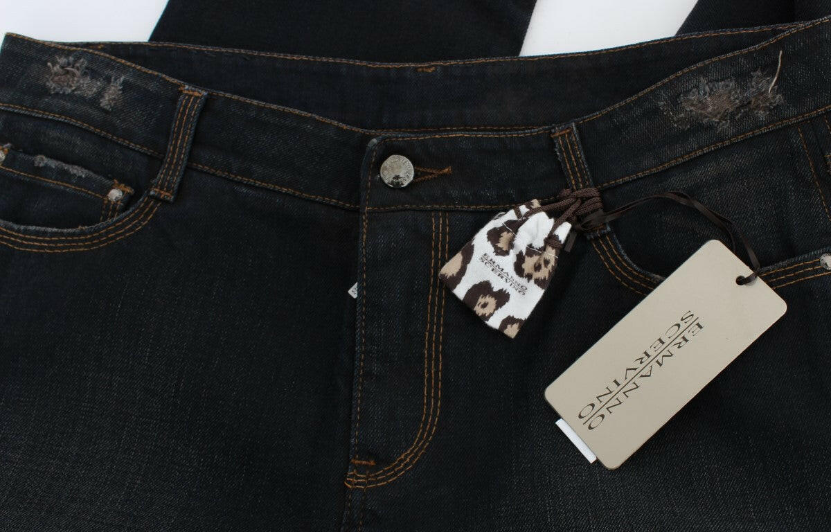 Ermanno Scervino Blue Wash Cotton Boyfriend Jeans.