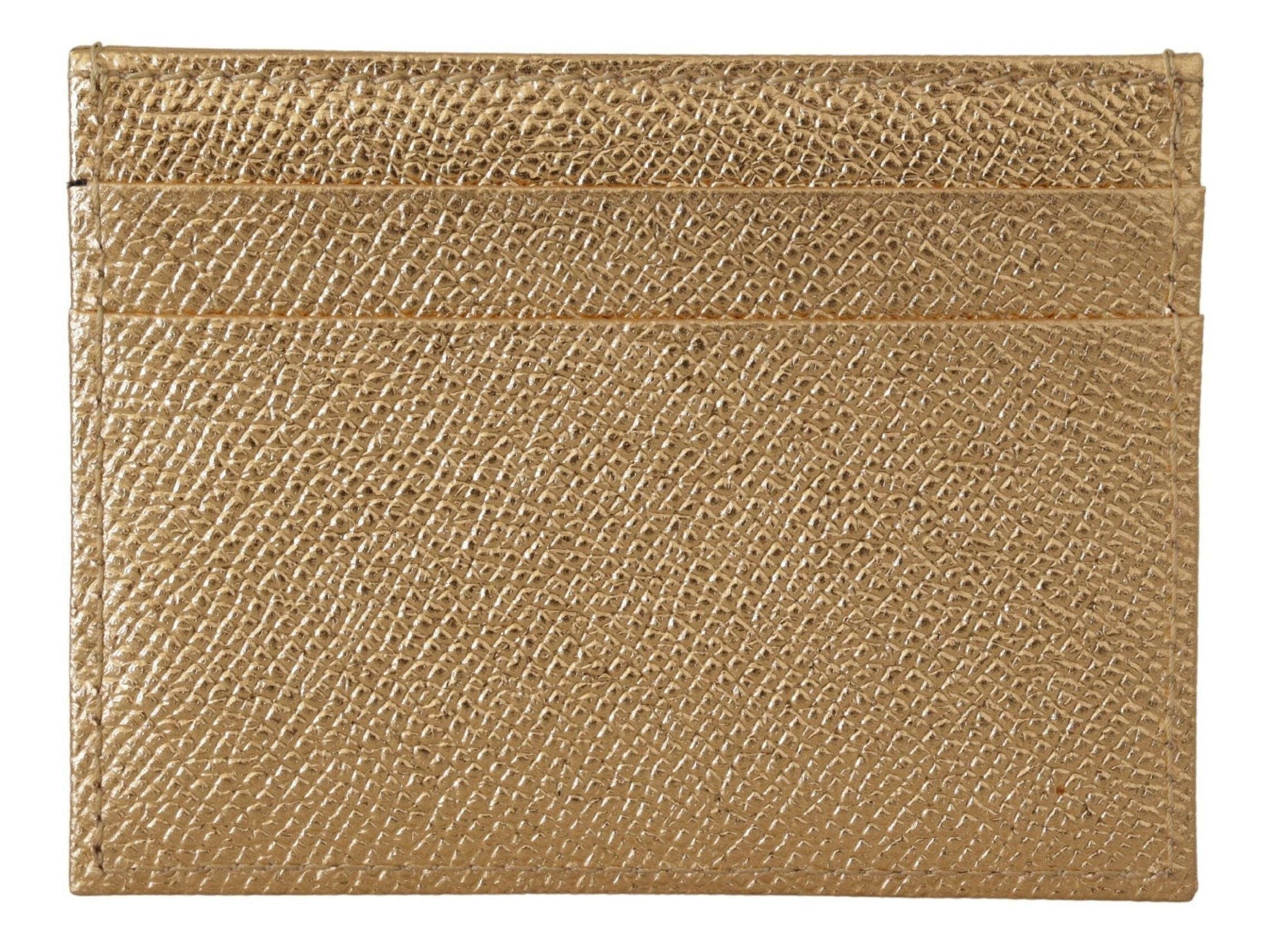 Dolce & Gabbana Gold Leather #DGLovesLondon Women Cardholder Case Wallet.